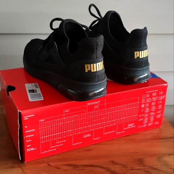 Black/Gold PUMA ELECTRON 2 RUNNING SHOE -SOFT FOAM OPTIMAL COMFORT - Picture 4 of 7